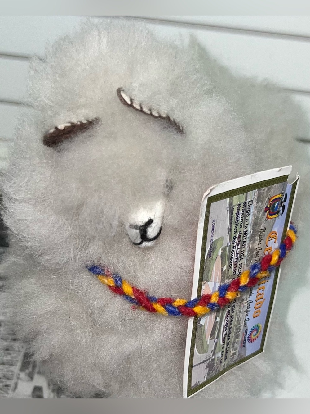 100% Alpaca Fur Plush Stuffed Animal With Certificate NEW Soft